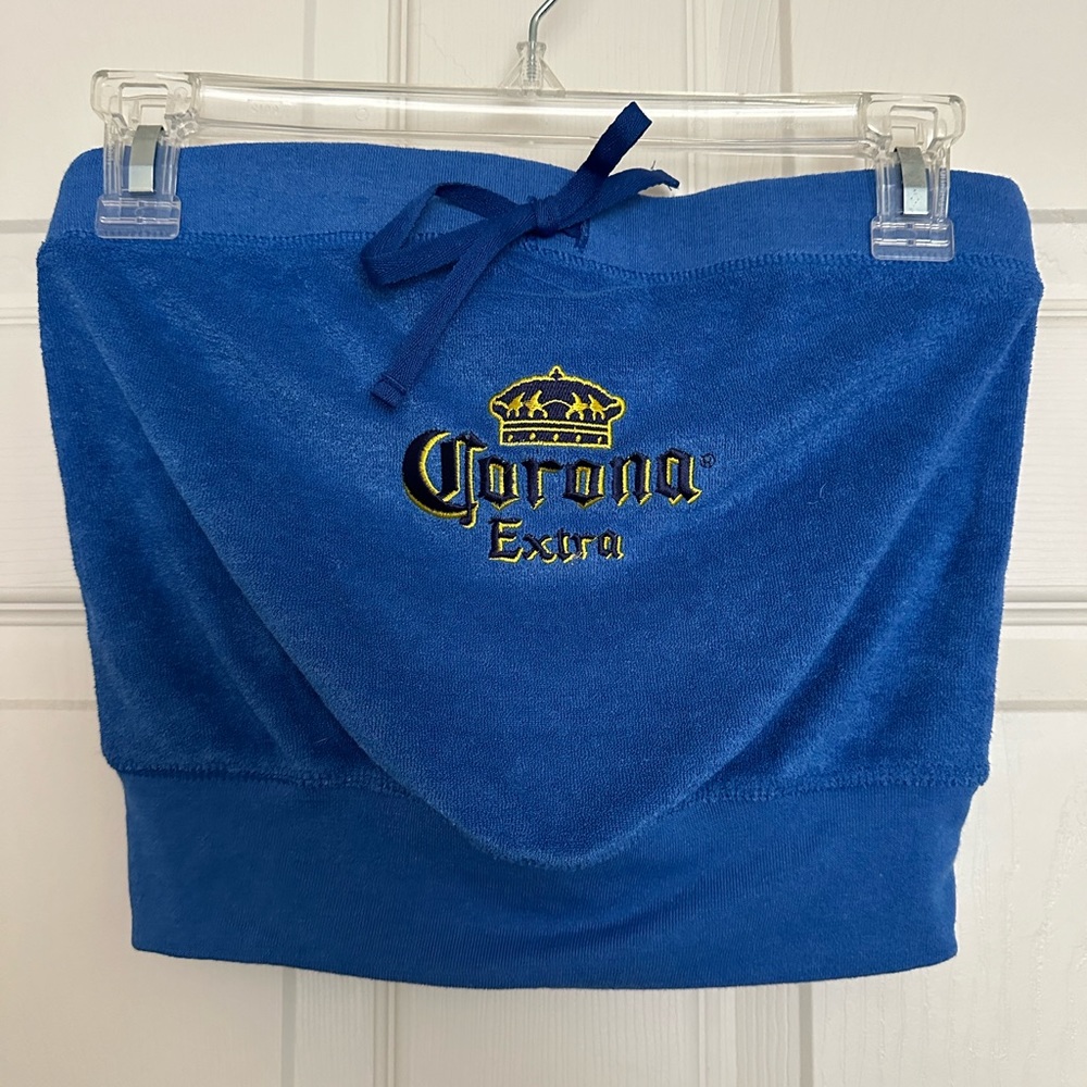 Vintage Corona | Blue Terry Tube Top | M